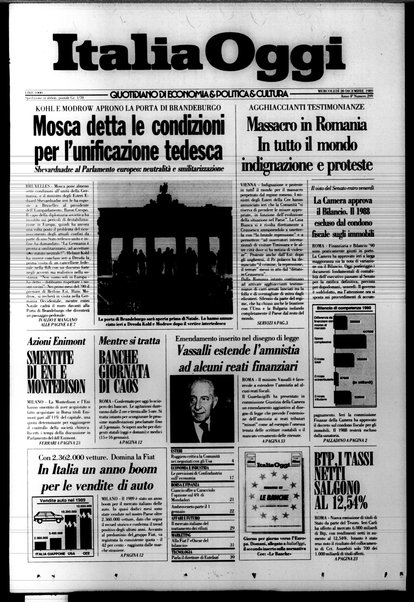 Italia oggi : quotidiano di economia finanza e politica